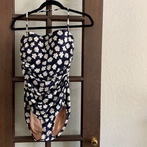 J. Crew Ruched bandeau one-piece swimsuit